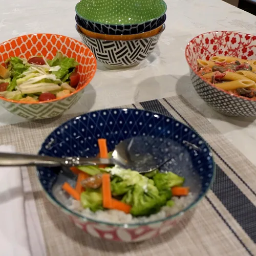 Vista 3 de Soho - Juego de cuencos de porcelana de 6.25 pulgadas, pequeños cuencos de arroz, sopa, helado, laterales y cuencos de inmersión de 6.25 pulgadas