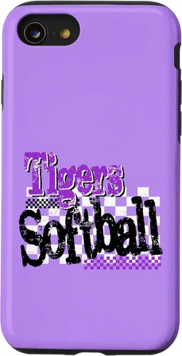 Vista 18 de Tigers Softball Mom Purple Tiger Pride Game Day School Case for iPhone 17