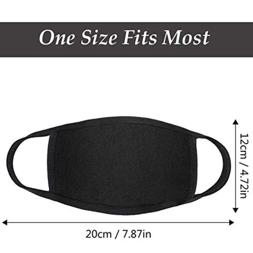 Vista 3 de Forno Paquete de 3 cubrebocas unisex, algodón negro, lavable, tela de algodón reutilizable