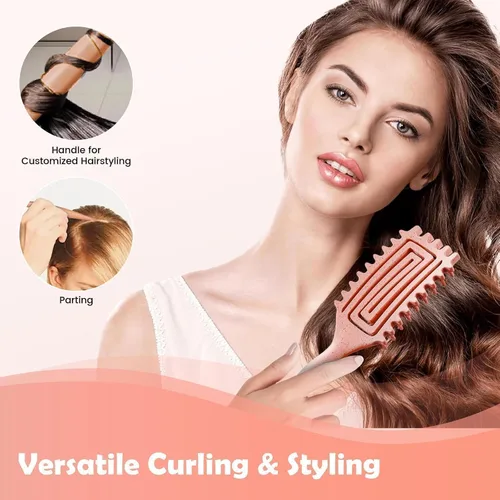 Vista 6 de Cepillo para definir rizos, cepillo para cabello rizado con engranaje lateral para peinar, dar forma y estilizar el cabello rizado, cepillo