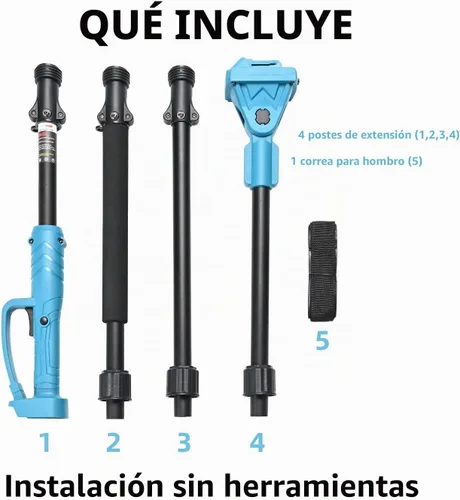 Vista 2 de solo sierra de poste extensible, correa de hombro (sin motosierra ni batería) Rotatable Pole14ft Max Reach, Tool-Free Installation, Compatible