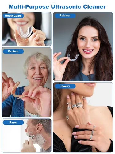 Vista 8 de KUNPHY Máquina Limpiadora Ultrasónica de Retenedores 2026, Cápsula de Limpieza Dental de 48 kHz para Brackets, Protector Nocturno, Protector Bucal