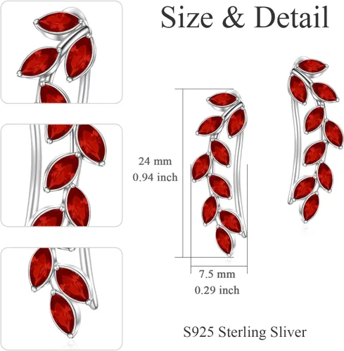 Vista 4 de AOBOCO Aretes de plata de ley 925 hipoalergénicos para orejas sensibles, hechos con cristales austriacos