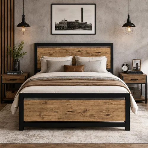 Vista 13 de Catrimown - Bases de cama individuales con cabecero, base de cama metálica de tamaño individual con fuerte soporte de listones de acero, cama