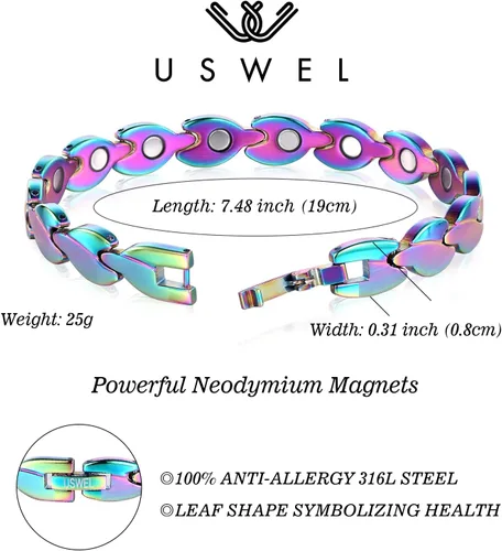Vista 3 de Pulsera de terapia magnética antiestrés para mujer Joyería para mujer