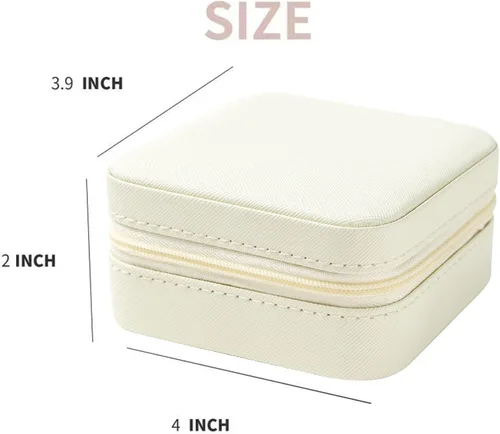 Vista 2 de KElofoN Joyero de viaje, joyero de viaje, organizador de joyas de viaje, caja organizadora de joyas pequeña para niñas y mujeres con espejo