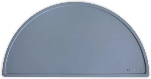 Vista 14 de mushie Mantel individual de silicona para niños, diseño antideslizante sin BPA (margarita negra)