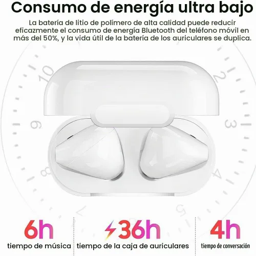 Vista 4 de Auriculares inalámbricos Bluetooth 36H Bluetooth 5.0 con funda de carga inalámbrica, IPX6 Auriculares intraurales impermeables con control táctil
