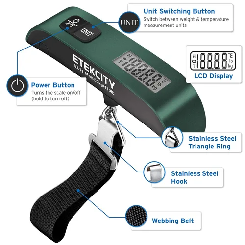 Vista 55 de Etekcity - Báscula digital de mano para equipaje