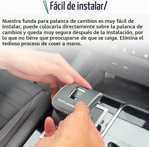 Vista 5 de Accesorios de interior personalizados para Mitsubishi Outlander 2022 2023 2024 Cubierta protectora de palanca de cambios de coche de cuero
