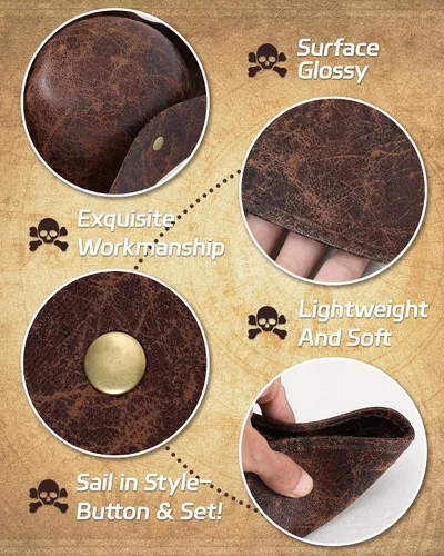 Vista 9 de Pirate Hat Pirate Costume Accessories Set for Men Women Tricorn Hat