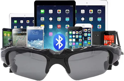 Vista 4 de Lentes de sol inalámbricos Bluetooth MP3, lentes polarizados, lentes de sol musicales, auriculares estéreo para iPhone, Samsung, la mayoría