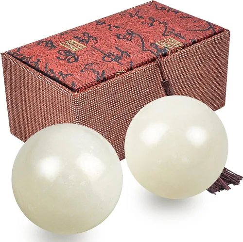 Vista 10 de Pelota de jade natural Baoding de 1.9 pulgadas para ejercicios de salud china, bolas de masaje para aliviar el estrés
