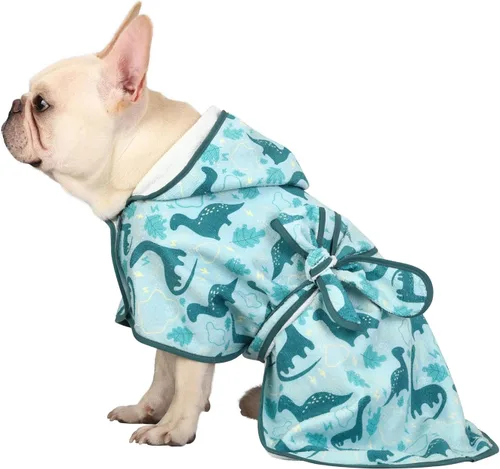 Vista 16 de HDE Bata de baño para perro, súper absorbente, de secado rápido, para cachorros, ajustable, con capucha, para perros tallas S-XXL con patos de goma