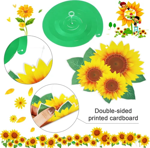 Vista 4 de 30 piezas de flores colgantes de mariposas, decoración de primavera y verano, Día de la Madre, girasol, baby shower, decoración para mujeres, hogar