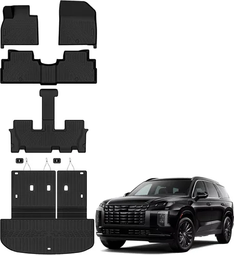 Vista 18 de Auxko Revestimiento de carga para todo tipo de clima, apto para Hyundai IONIQ 5 y 2025 IONIQ 5 N TPE 2022-2024, accesorios de alfombrilla de goma