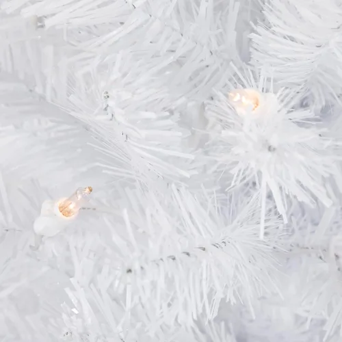 Vista 4 de Árbol de Navidad artificial preiluminado de madera de pino blanco delgado de 3 pies