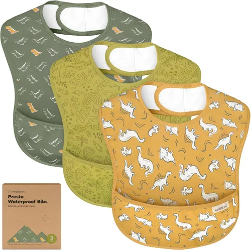 Vista 12 de KeaBabies - Paquete de 3 baberos impermeables para comer, ligeros, básicos