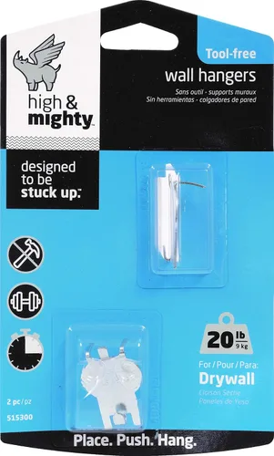 Vista 5 de High and Mighty 515300 - Colgador de cuadros (20 libras, 2 piezas)