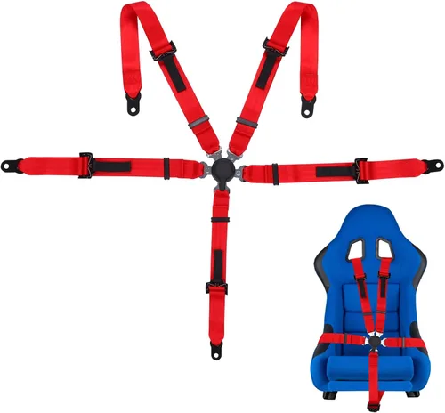 Vista 8 de Yakitoko Universal Arnés de Seguridad de 5 Puntos, 2 Pulgadas, Compatible con Go Kart, UTV, ATV, Carreras, Negro