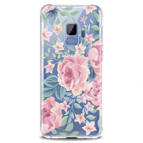 Vista 8 de Funda compatible con Samsung A91 A54 A52 A51 A50 A20 A11 A12 A13 A14 A03s A02s Floral Green Roses Vintage Slim Fit Flowers Cute Blue Print Pink