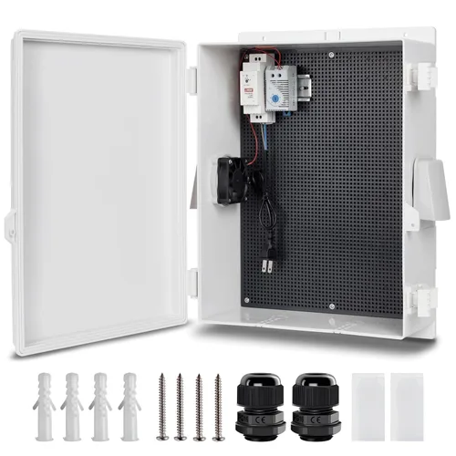 Vista 10 de Namunanee - Caja de conexiones eléctricas para exterior, recinto resistente al agua de ABS con panel de montaje interno y tapa con bisagras, 9.2" H