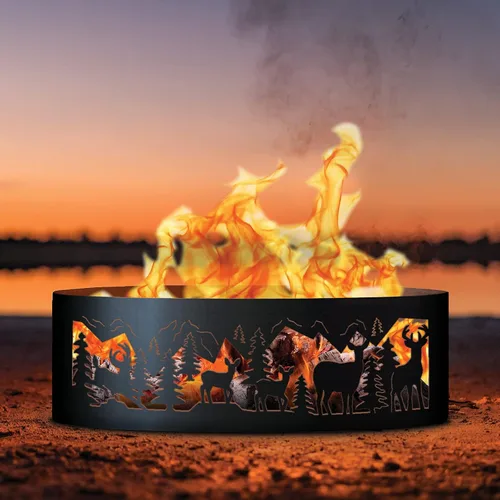 Vista 2 de PD Metals DMR00460 - Anillo de fuego para exteriores sin pintar, 12 pulgadas de alto, 60 pulgadas de diámetro, 60 x 60 x 12 pulgadas, color negro