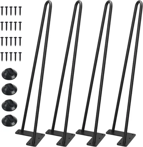 Vista 25 de SMARTSTANDARD Patas de muebles de horquilla de alta resistencia de 4 pulgadas, proyectos de bricolaje de metal para el hogar para soporte de TV