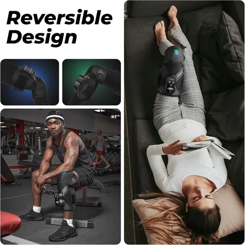 Vista 3 de REATHLETE Masajeador de rodilla Xpress para aliviar el dolor Masajeador de piernas con calor y compresión