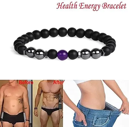 Vista 4 de INENIMARTJ Tobilleras de obsidiana negra para mujeres y hombres, 2 pulseras ajustables tobilleras de piedra natural para yoga, Piedra, Sin gemas.