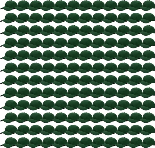 Vista 50 de Falari - 24/144 unidades de gorra de béisbol unisex, lisa y de tamaño ajustable, venta al por mayor Paquete de 144 verde militar