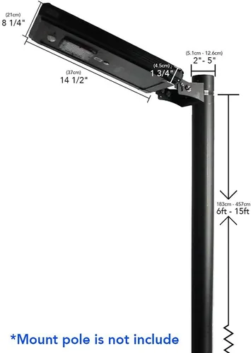 Vista 4 de Energía solar del anochecer al amanecer de aluminio negro al aire libre integrado LED AI-SSmart Sensing 1600 lúmenes CREE Area Path Luz