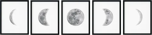 Vista 9 de HAUS AND HUES Arte de pared de fases lunares para dormitorio, juego de 3 impresiones de fase lunar, obras de arte de etapas de la luna, decoración
