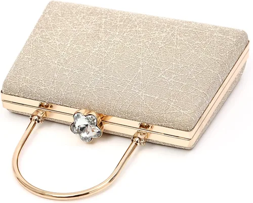 Vista 2 de Pequeñas bolsas de fiesta de noche para mujer bolso de mano brillante bolso de mano bolso de hombro cadena desmontable medallón de diamantes