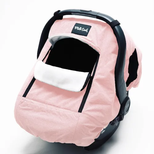 Vista 7 de Milk Snob - Funda de asiento de coche para bebé (Stormy) Carseat Canopy & Stroller Cover for Babies, Waterproof, Windproof, Cozy Inner Fleece