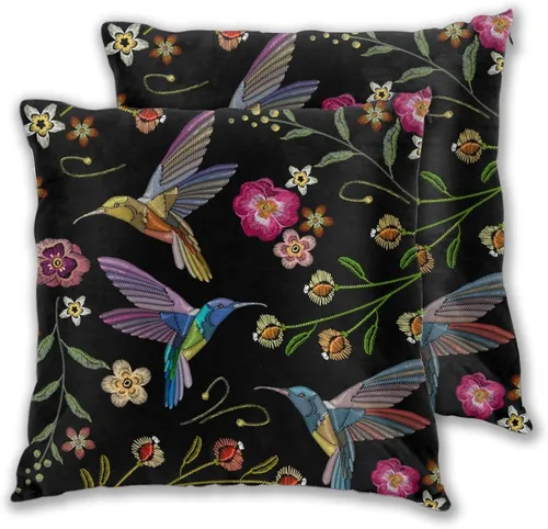 Vista 15 de Juego de 2 fundas de almohada de primavera y verano, diseño de libélula y flor, fundas para sofá, oficina, dormitorio, decoración del hogar, 16 x 16