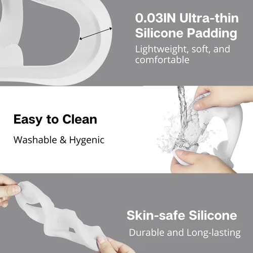 Vista 3 de TNP Silicone Cover Set for Oculus Quest 2 Meta Quest 2 Controller Protector White 3 in 1 Silicone VR Face Cover, Protective Lens Cover, VR Headset