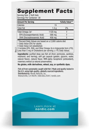 Vista 2 de Nordic Naturals Ultimate Omega Minis fresa, 0.01 onzas, 90 softgels., RUS-06100, 90, 90