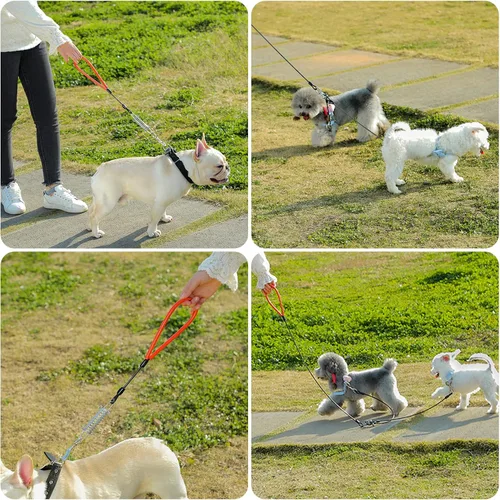 Vista 5 de Correa de perro resistente, correa de metal a prueba de mordidas para perros grandes (hasta 250 libras), correas de perro de cuerda de alambre de 5