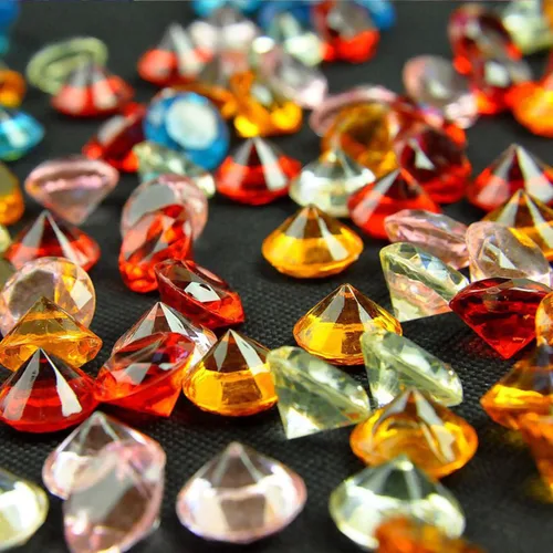 Vista 8 de 10000 cristales acrílicos con diamantes de confeti dispersos para boda, mesa de dispersión de boda, decoración del hogar, relleno de jarrón