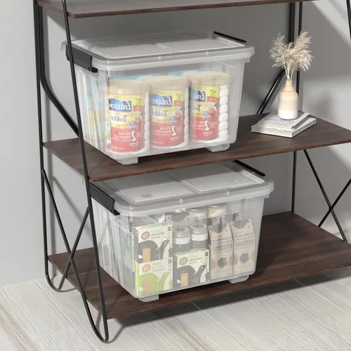 Vista 7 de Ggbin Caja de almacenamiento transparente de 30 cuartos de galón con ruedas, juego de 4 Plástico