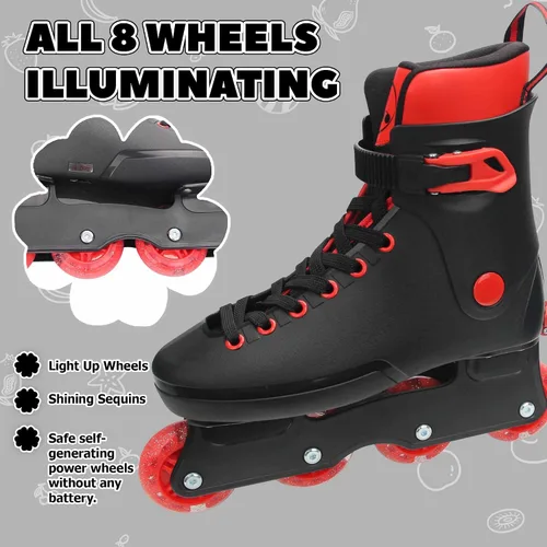 Vista 6 de LKD Patines en línea ajustables, patines al aire libre para hombres y mujeres