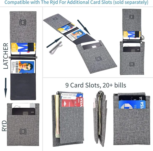 Vista 5 de Dockem Men's Minimalist Wallet, The Latcher