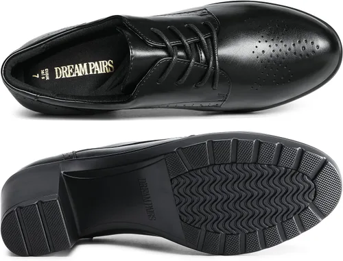 Vista 2 de DREAM PAIRS Zapatos Oxfords altos y gruesos con punta puntiaguda para mujer