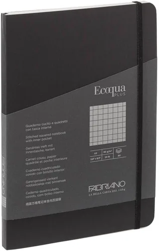 Vista 58 de Fabriano Ecoqua Plus - Cuaderno encuadernado con puntadas, 3.5 x 5.5 pulgadas, punteado, negro