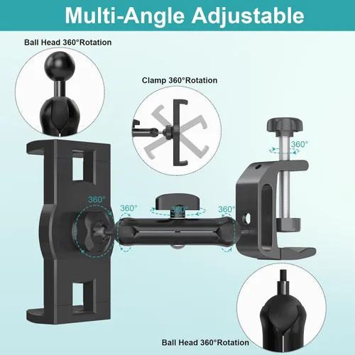 Vista 3 de Soporte para tablet debajo del gabinete, soporte para tableta de cocina, soporte para iPad para escritorio/mesa/tabla/silla, compatible