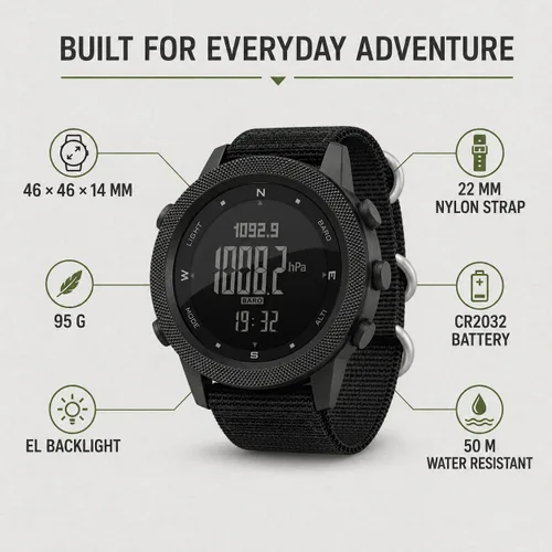 Vista 4 de NORTH EDGE Apache 50mm 46mm Outdoor Digital Watch for Men