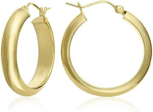 Vista 2 de MCS Jewelry - Pendientes de aro de oro amarillo de 14 quilates (diámetro 2,5 a 1.4in)