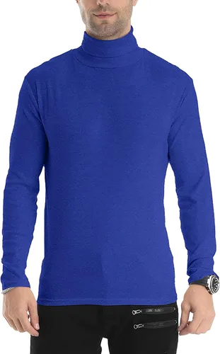 Vista 62 de Camiseta de manga larga para hombre, ajustada, ligera, con cuello de tortuga