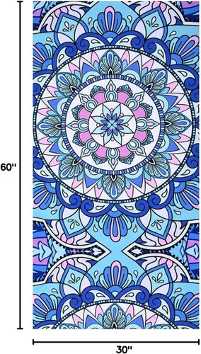 Vista 9 de LIVILAN Toalla de playa de microfibra con mandala, 30x60 de gran tamaño, diseño bohemio, suave, de secado rápido, súper absorbente, delgada